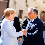La canciller alemana, Angela Merkel, y el primer ministro húngaro, Viktor Orban