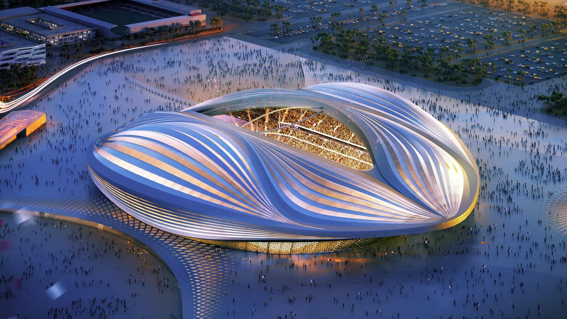 Uno de los espectaculares estadios del Mundial de Qatar