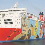 El ferry «Moby Dada» llegó al Puerto de Barcelona el 21 de septiembre de 2017 y estuvo allí 57 días