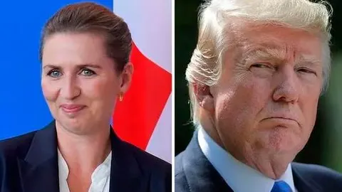 Mette Frederiksen y Donald Trump