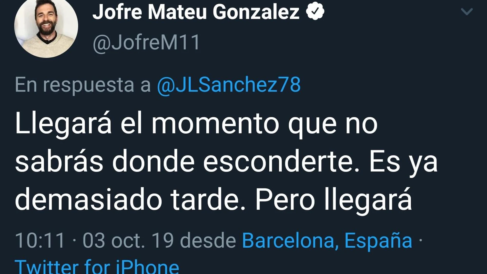 Un ex jugador del FC Barcelona amenaza al periodista de «El Chiringuito» José Luis Sánchez