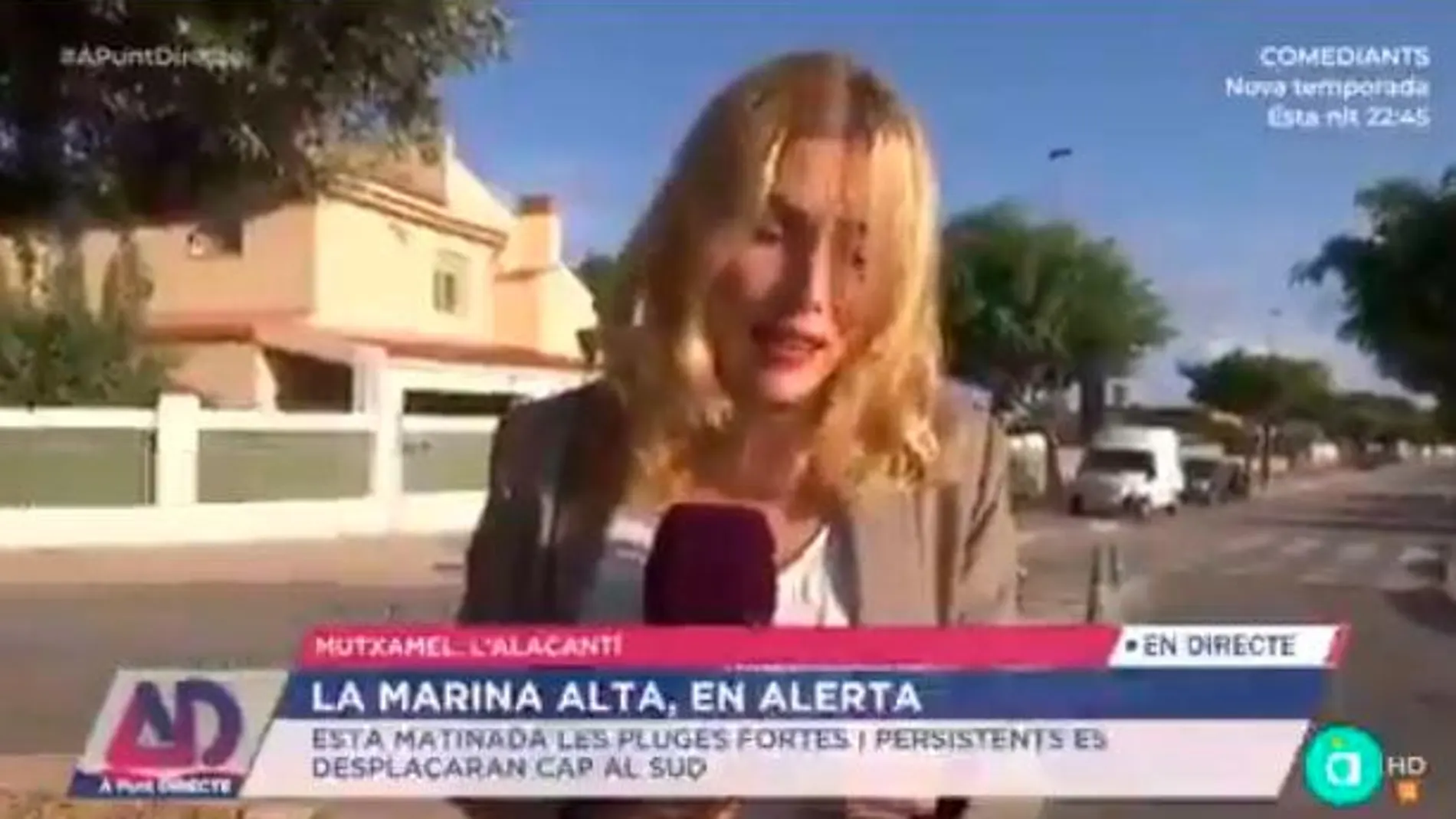 La reportera se tomó con humor el lapsus