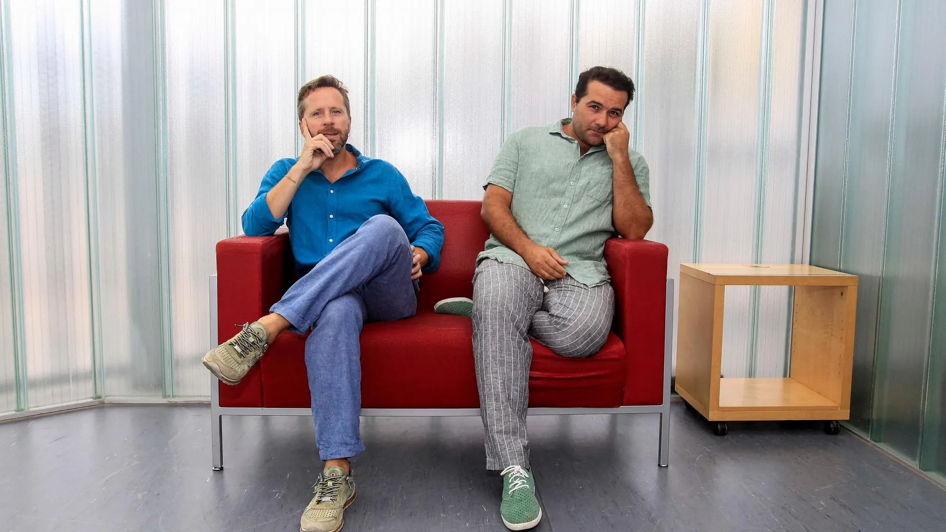 Alfonso Sánchez y Alberto López, actor y director de “El Mundo es Suyo” / Foto: Manuel Olmedo