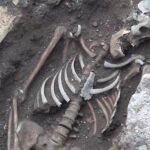 Un antiguo esqueleto humano casi intacto fue hallado cuando excavaban en una calle de Roma / Repubblica TV