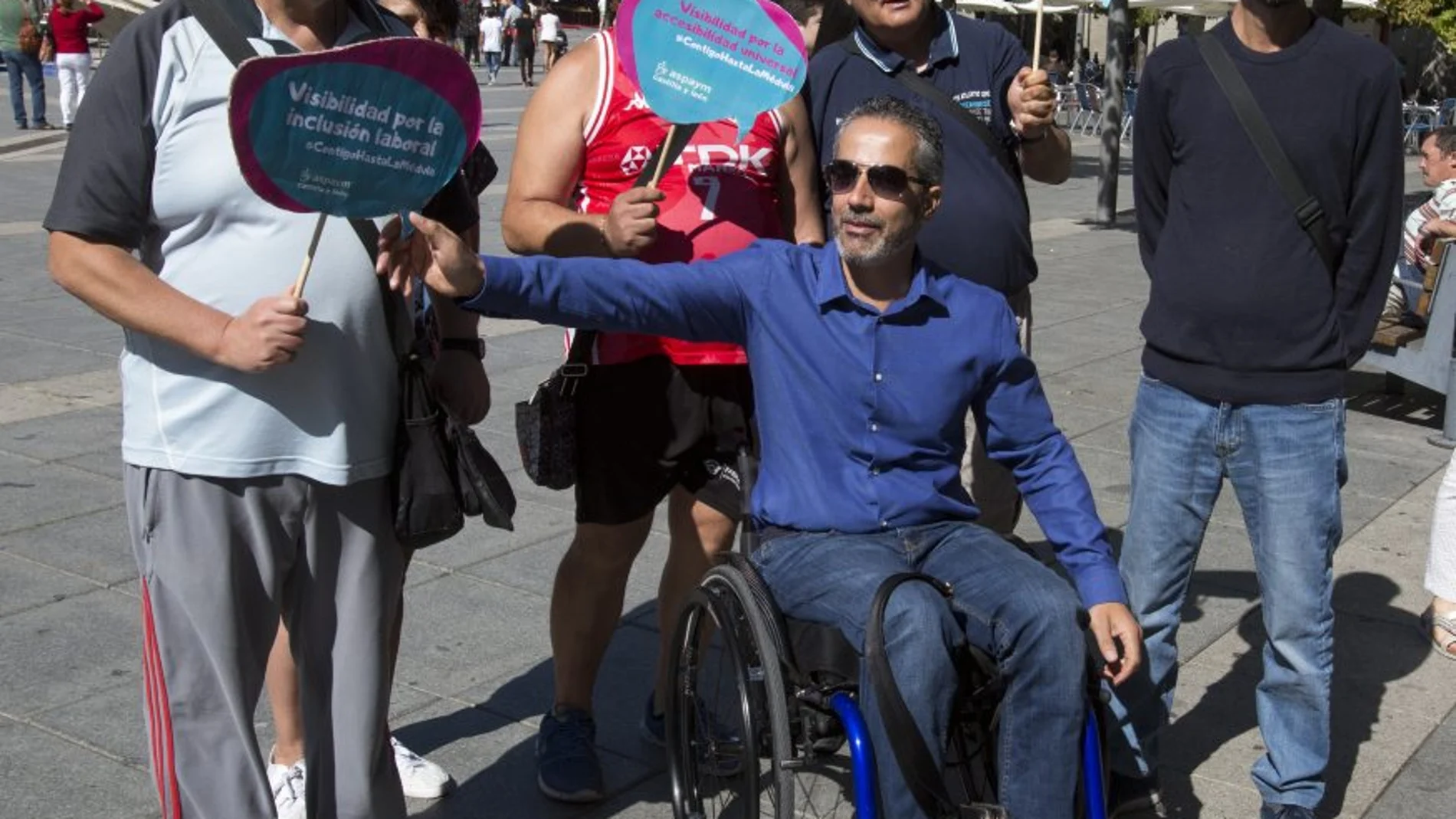 El presidente de Aspaym en España y Castilla y León, Ángel de Propios,durante el acto con motivo del Día Internacional de la Lesión Medular