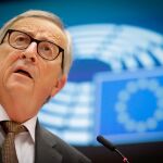 Jean-Claude Juncker hoy durante su intervención ante el Parlamento europeo/Efe