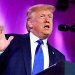 Trump, anoche, durante una gala en Washington