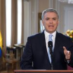 Iván Duque, presidente de Colombia, dio un mensaje a la nación desde el palacio de Narino/Ap