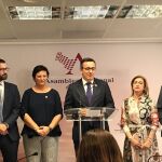 PSOE de Murcia cree que el discurso de López Miras muestra las diferencias entre PP, Cs y VoxEl portavoz del Grupo Parlamentario Socialista, Diego Conesa en la rueda de prensa tras la intervención de López Miras en el Debate de Investidura01/07/2019
