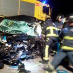 Imagen del accidente múltiple en Gijón provocado por un vehículo en sentido contrario