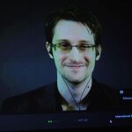 Edward Snowden, durante una conferencia