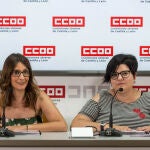 La secretaria de Mujer y Políticas de Igualdad de CCOO Castilla y León, Yolanda Martín, y la agente de Igualdad del sindicato María Sánchez