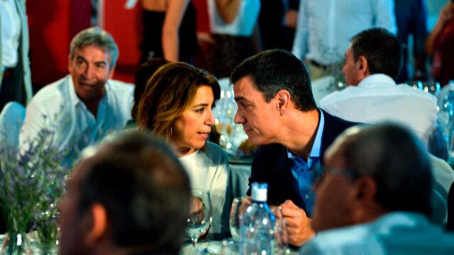 Susana Díaz y Pedro Sánchez en una comida-mitin / Foto: Efe