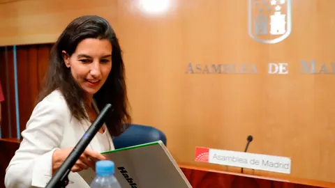 Rocío Monasterio esta mañana en la Asamblea de Madrid