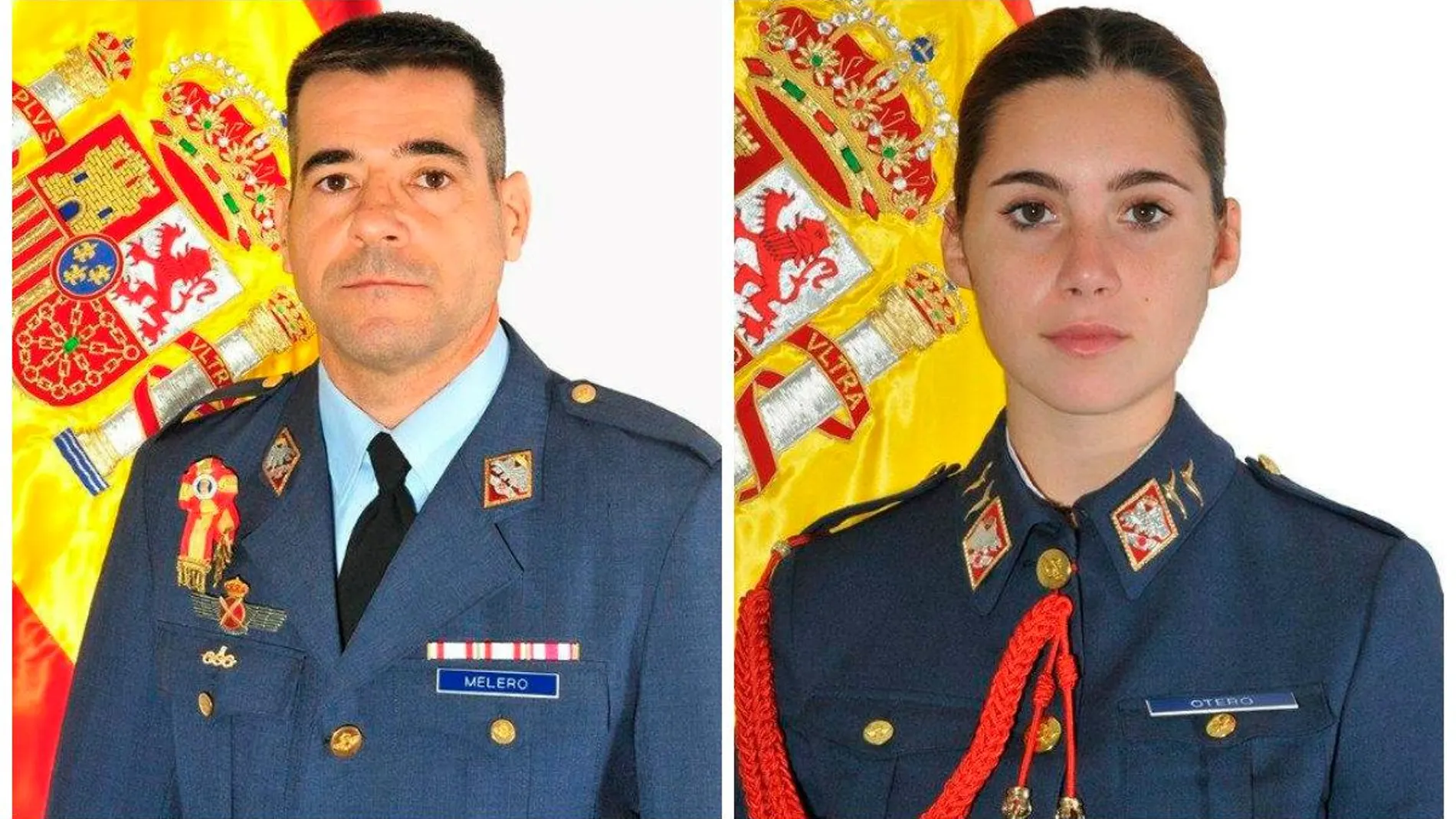 El comandante Daniel Melero Ordóñez, de 50 años, y la alférez alumna Rosa María Almirón Otero, de 20 años.