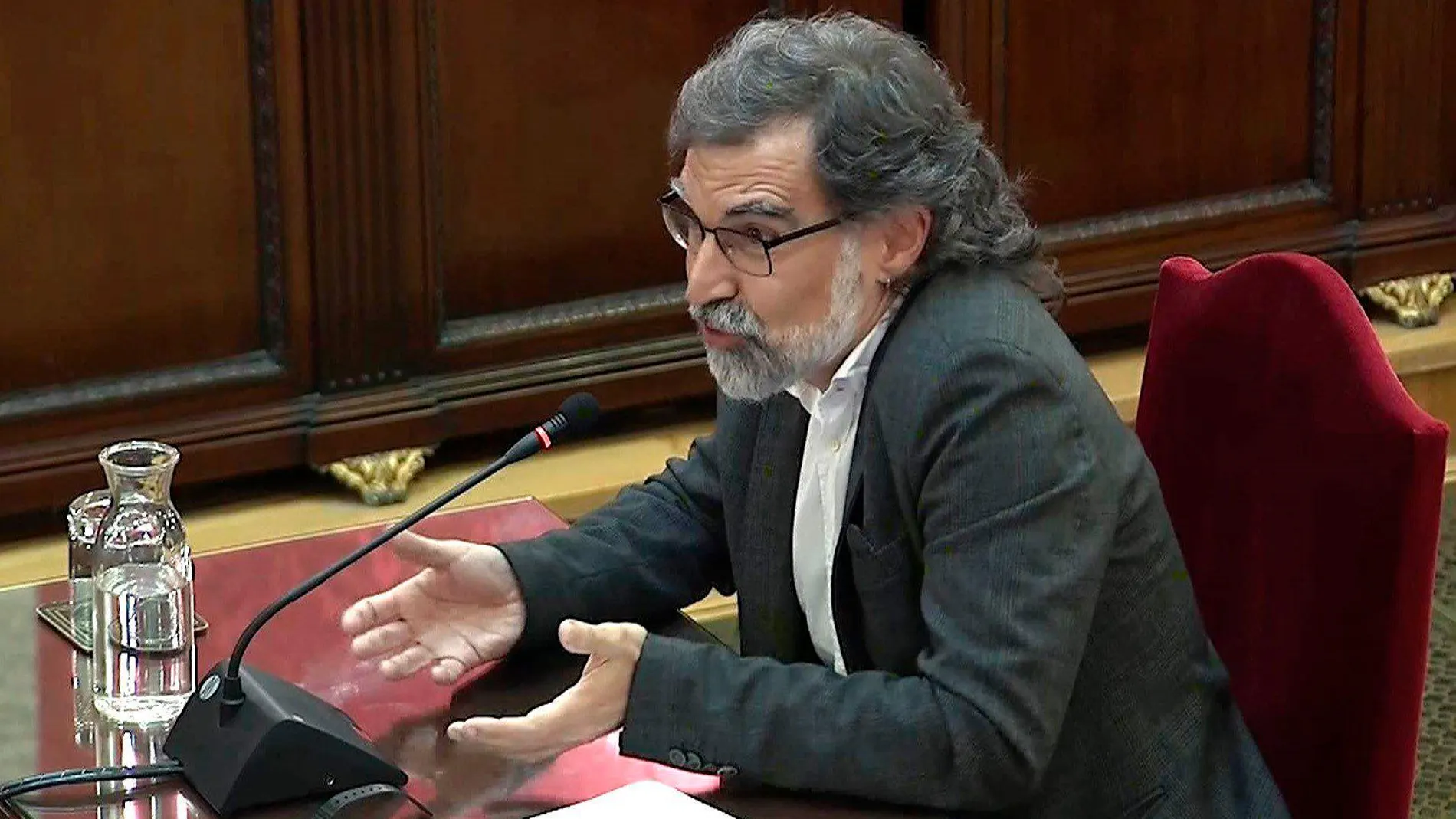 Jordi Cuixart durante el juicio del "procés".