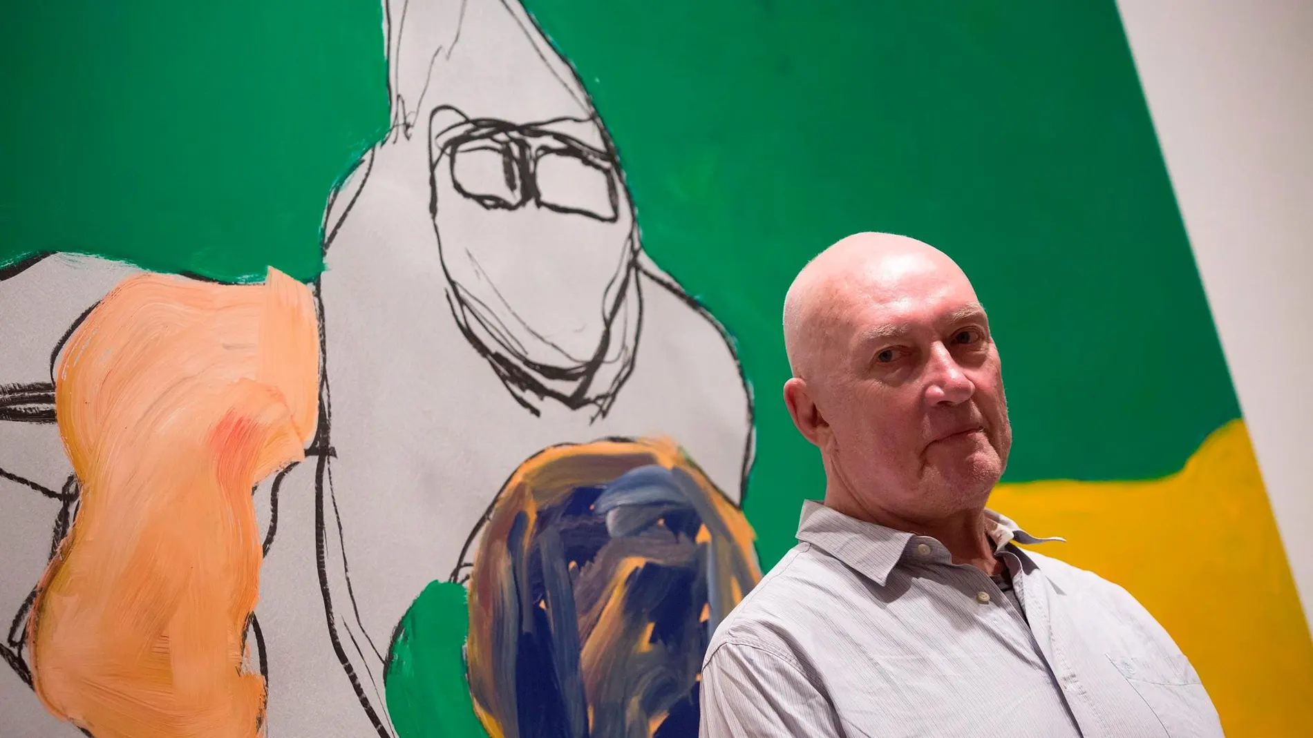 El pintor irlandés Sean Scully durante la presentación de su última serie / Foto: Efe