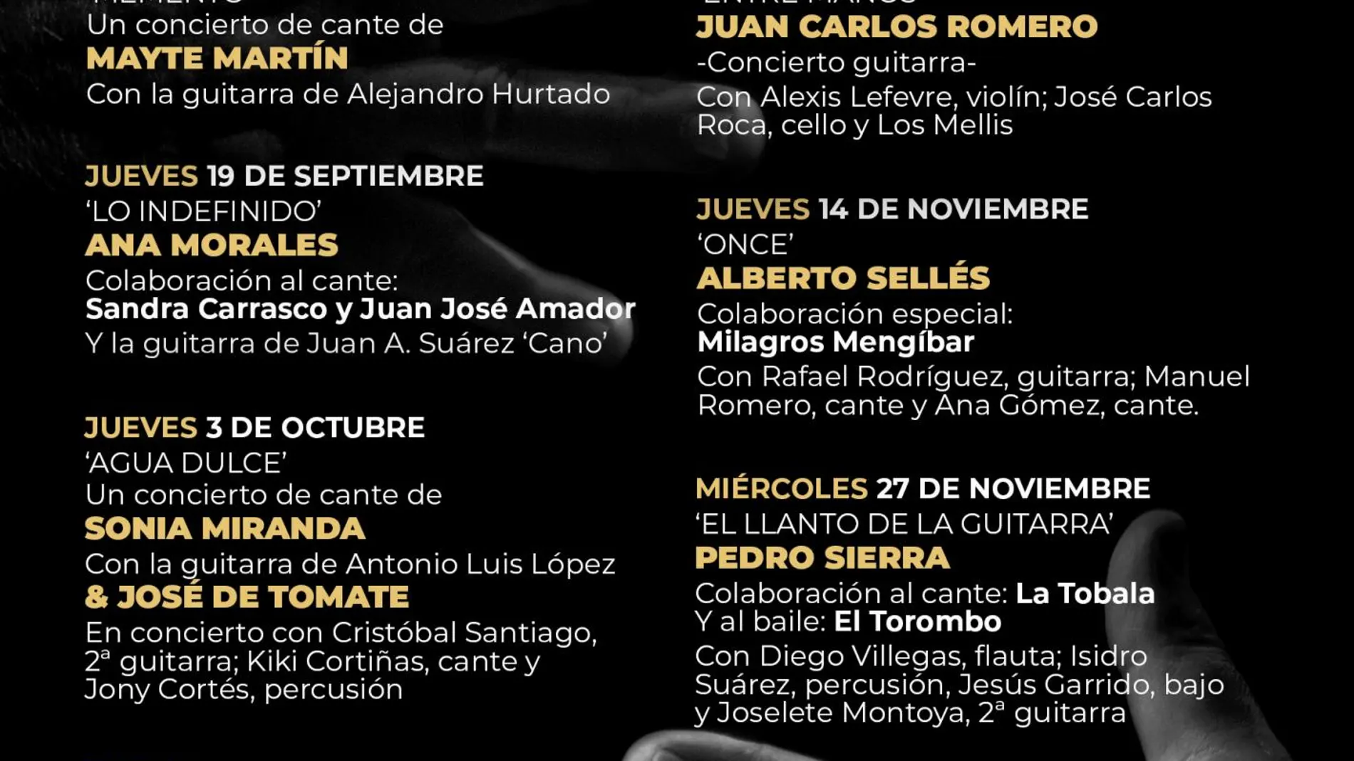Fundación Cajasol presenta la la temporada de Otoño 2019 de los "Jueves Flamencos"