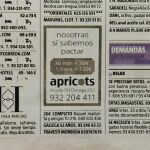 Anuncio de Apricots publicado en el periódico ‘La Vanguardia’