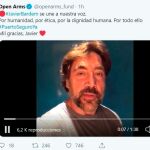 Javier Bardem pide a Pedro Sánchez que lidere en la UE un procedimiento de reparto de los rescatados por el Open Arms