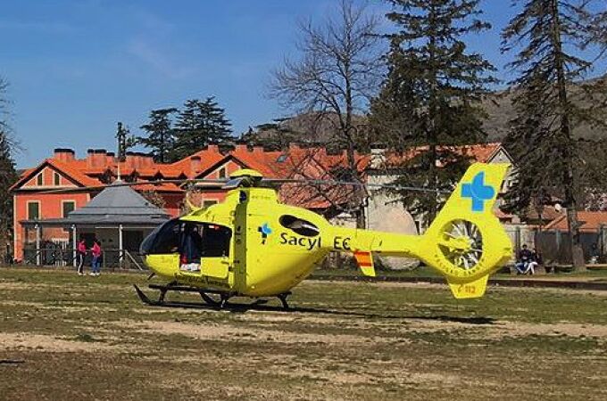El helicóptero de Sacyl trasladó a la bebé al hospital de Buros