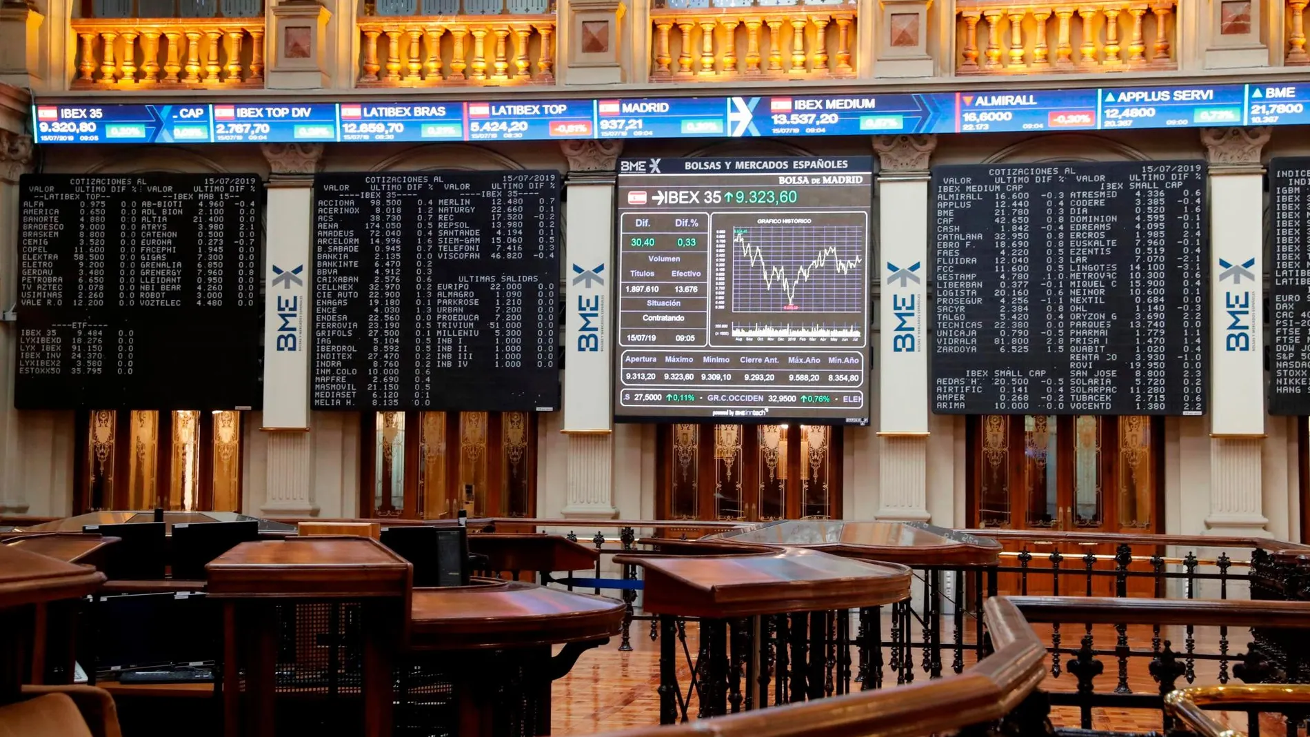 Paneles de la Bolsa de Madrid, en una imagen de archivo