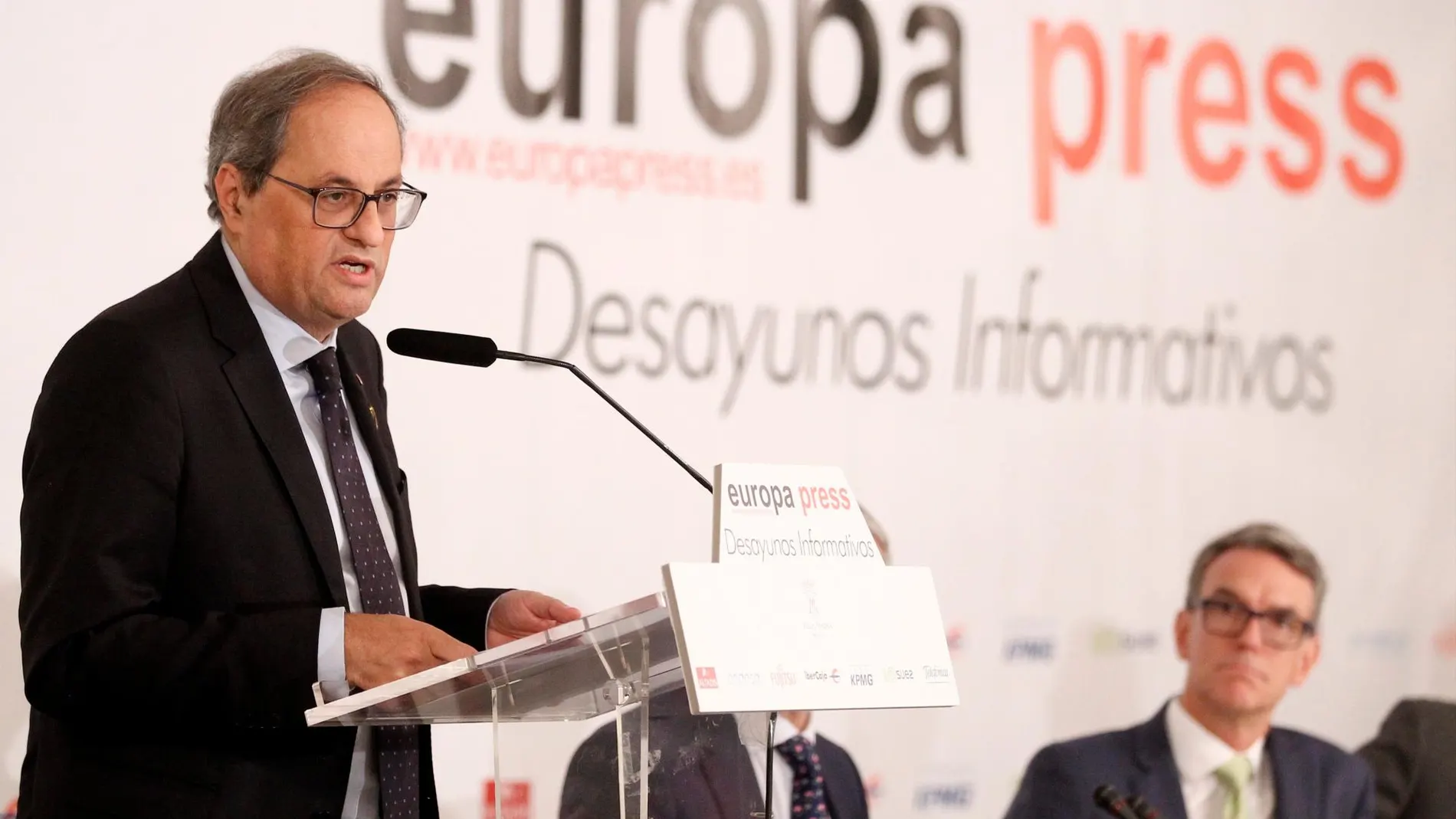 El presidente de la Generalitat, Quim Torra, protagoniza el desayuno informativo de Europa Press