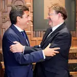 El presidente de la Diputación de Alicante, Carlos Mazón, en una imagen de archivo, durante la reunión que mantuvo con el presidente Puig en la ronde de contacto de éste con los presidentes provinciales, en octubre de 2019