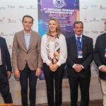 Elías Arranz, Conrado Íscar, Estrella Torrecilla, Pablo Martín y Miguel Ángel Benito, tras inaugurar las Jornadas de Sumillería en el castillo de Peñafiel
