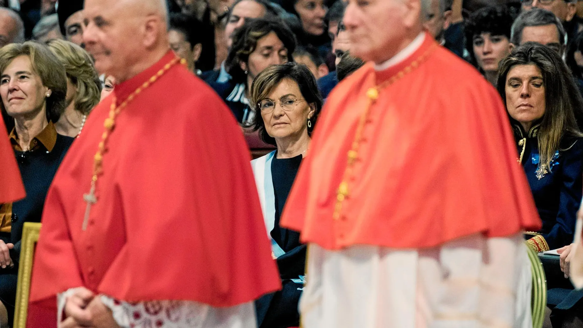 Carmen Calvo asistió el pasado fin de semana al consistorio celebrado en la basílica de San Pedro en Roma