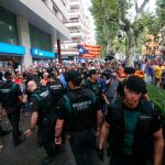 Guardia Civiles durante una manifestación en independentista en Barcelona en 2018/Foto: Ap