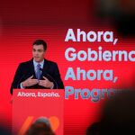 El presidente en funciones, Pedro Sánchez, presenta 35 medidas del programa del partido socialista para las próximas elecciones.