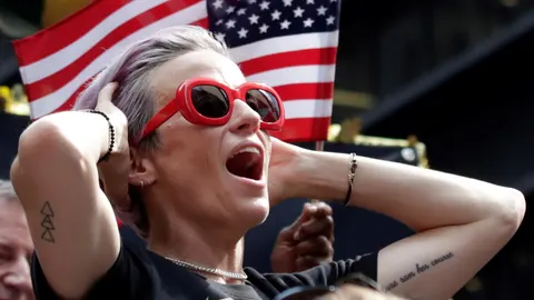 Megan Rapinoe durante la celebración de EEUU