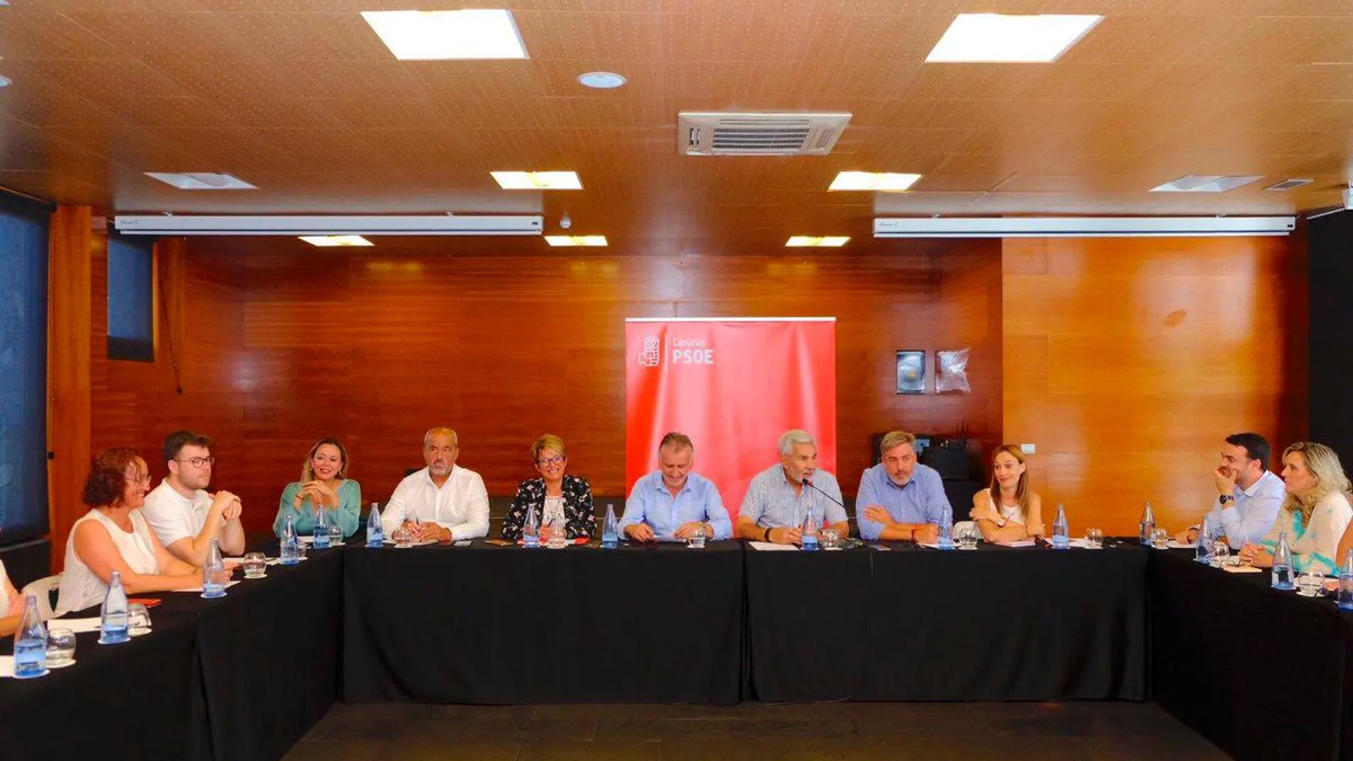 Reunión de la Comisión Ejecutiva Regional del PSOE de Canarias esta semana. (Foto: Twitter @baezdhugo)