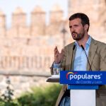 Pablo Casado, durante la apertura del curso político del PP, este domingo en Ávila. EFE/Raúl Sanchidrián