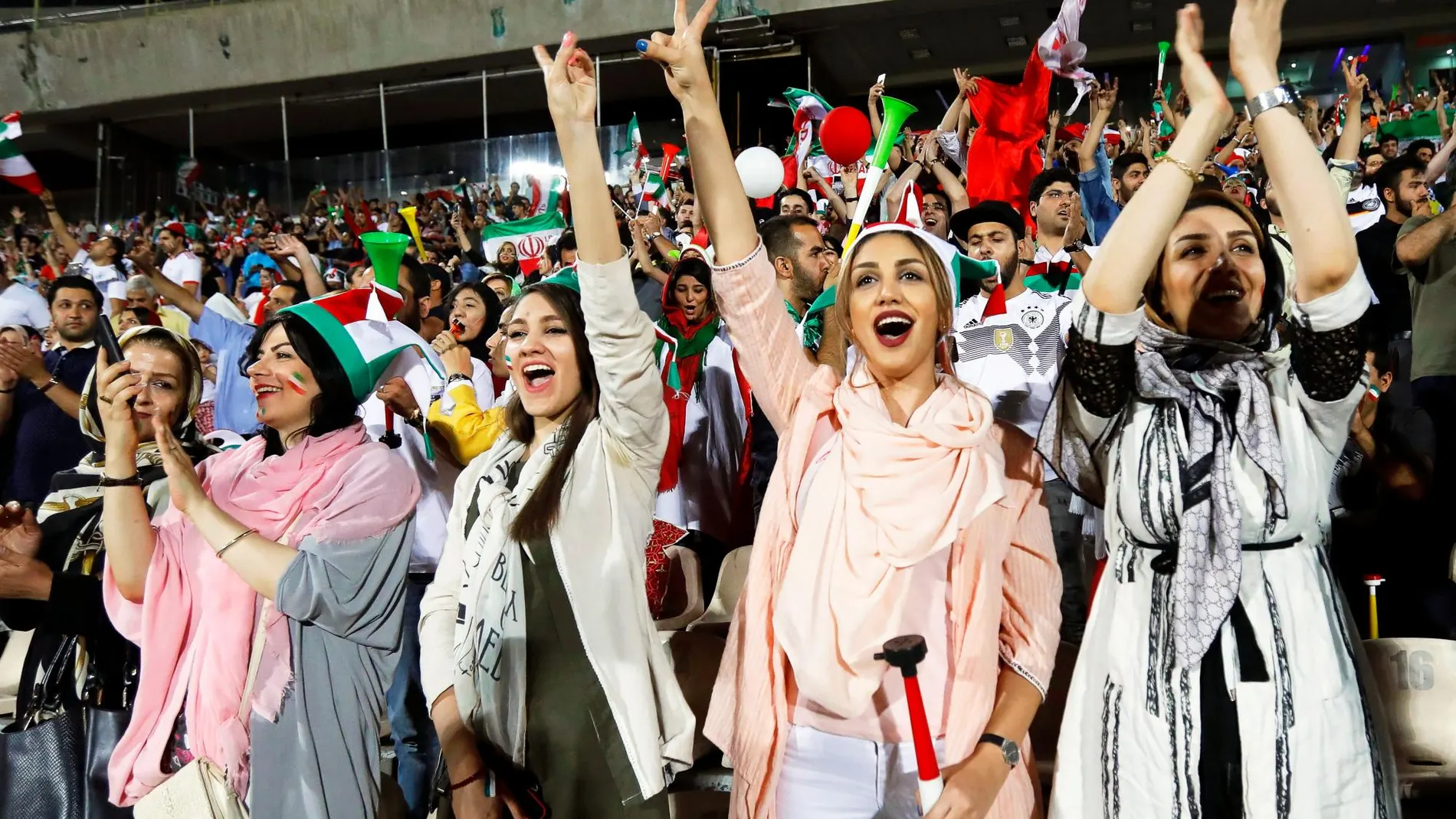 Mujeres iraníes en el partido entre España e Irán en el pasado Mundial de Rusia de 2018