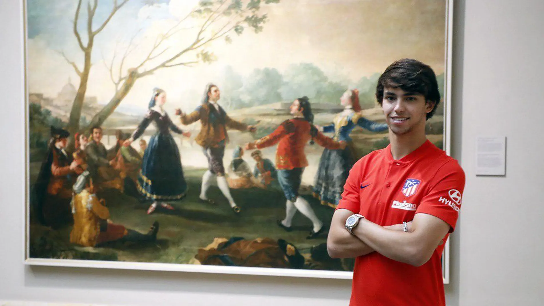 El portugués Joao Félix, en el Museo del Prado, donde se grabó su vídeo de bienvenida