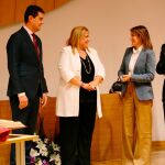 El consejero de la Presidencia, Ángel Ibáñez, preside la toma de posesión de la delegada territorial de la Junta de Castilla y León en Soria, Yolanda de Gregorio. Les acompañan la consejera de Educación, Rocío Lucas y el antiguo delegado, Manuel López