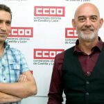 El líder regional de CCOO, Vicente Andrés, junto a Emilio Pérez, secretario provincial del sindicato en Salamanca