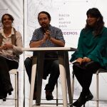 Pablo Iglesias, Teresa Rodríguez y Noelia Vera / Foto: Ke-Imagen