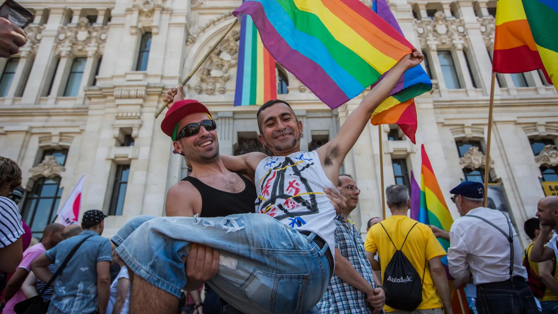 El Ayuntamiento de Madrid durante la celebración del Orgullo de 2015