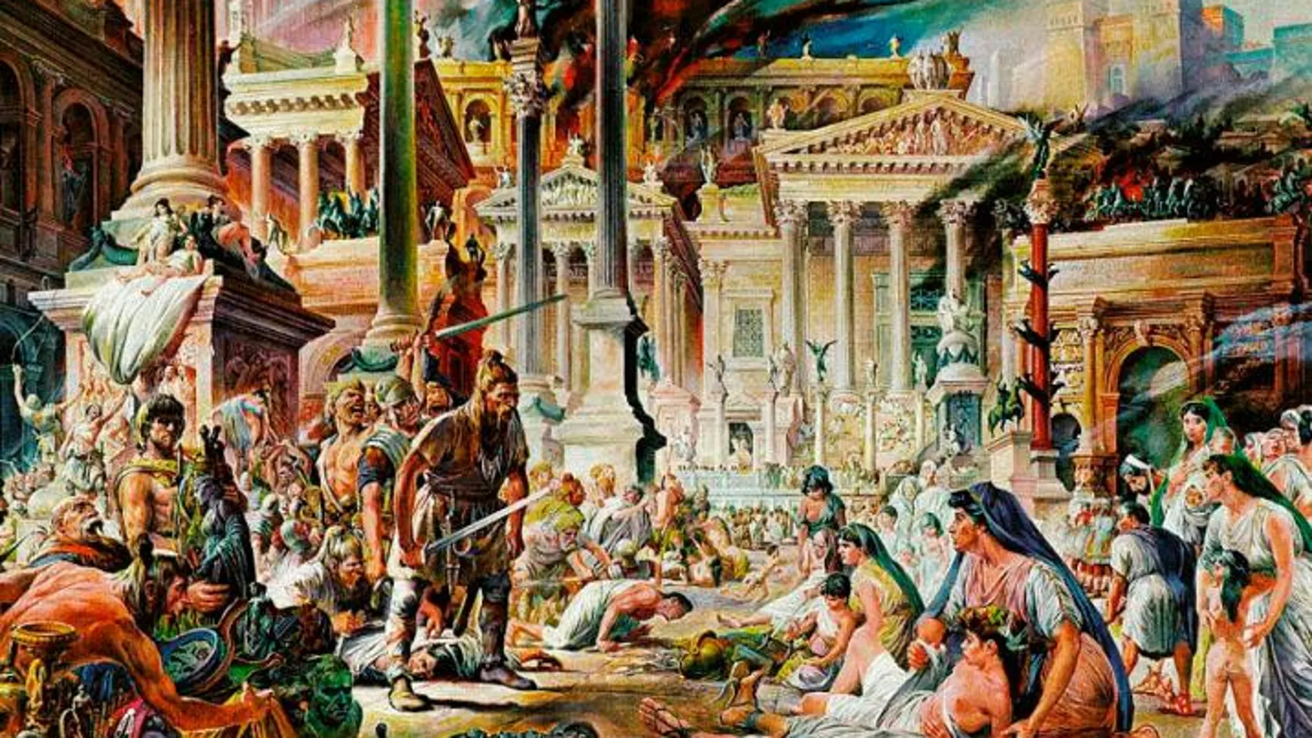El saqueo de Roma por Alarico