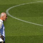Zinedine Zidane, en el último entrenamiento del Real Madrid