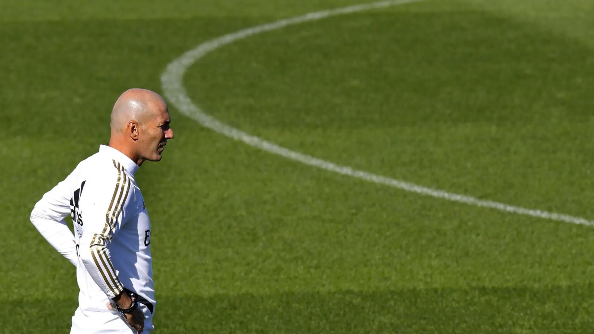 Zinedine Zidane, en el último entrenamiento del Real Madrid