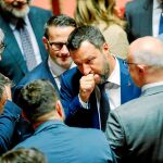 El vicepresidente italiano, Matteo Salvini, ayer tras la votación en el Senado / Reuters