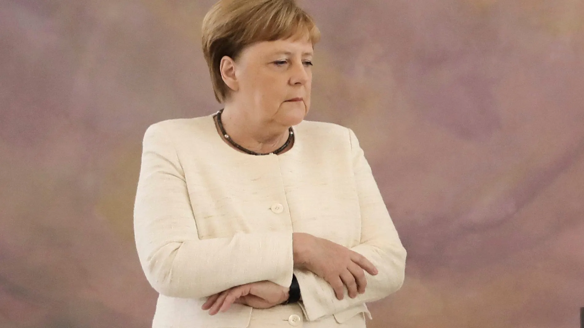 La canciller alemana, Angela Merkel, esta mañana