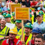 Los trabajadores del astillero de Belfast protestaron esta semana/ EuropaPress