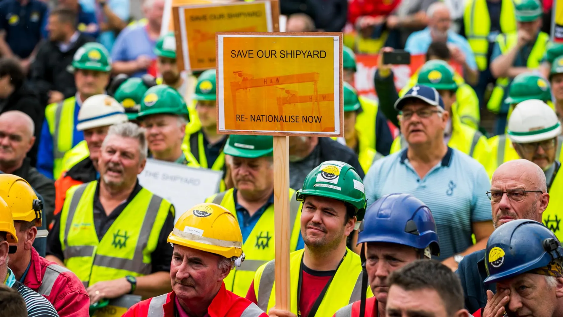 Los trabajadores del astillero de Belfast protestaron esta semana/ EuropaPress