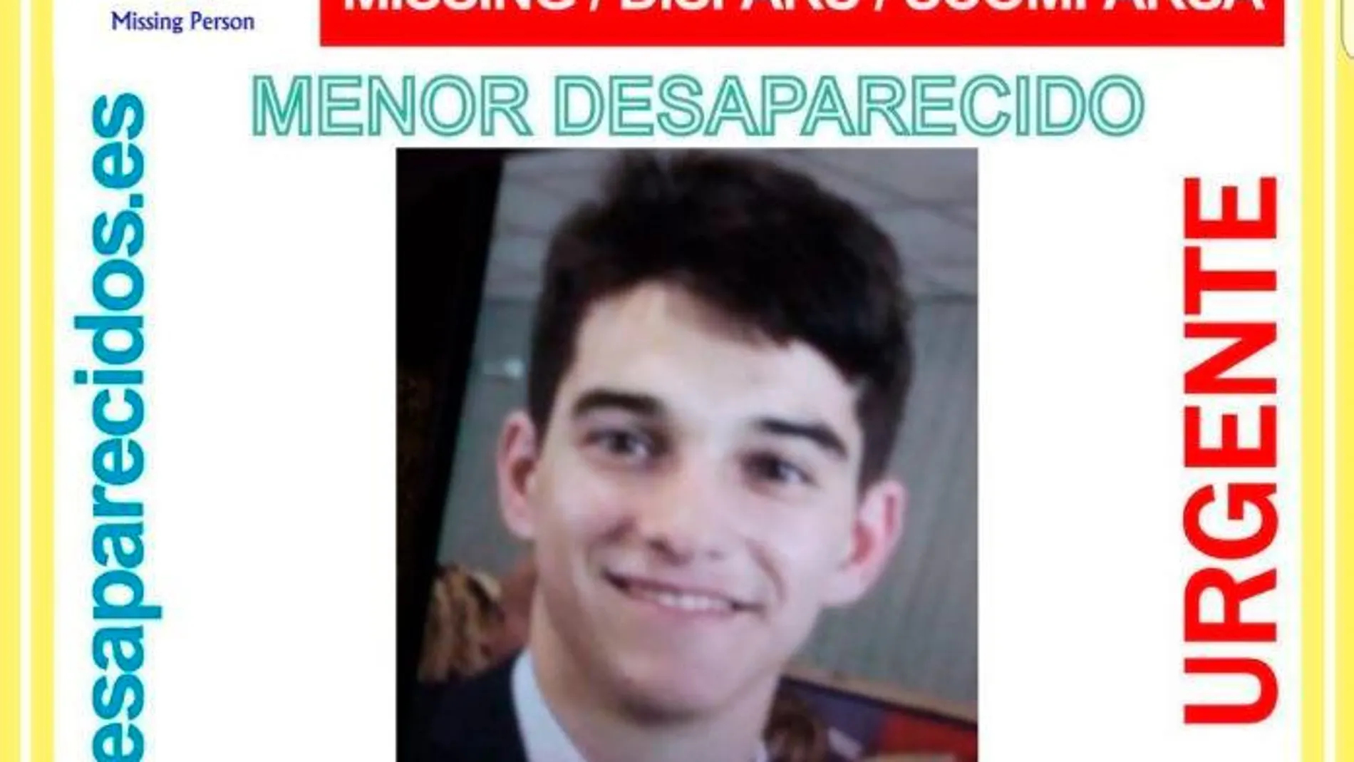 Imagen del joven desaparecido /SOS Desaparecidos