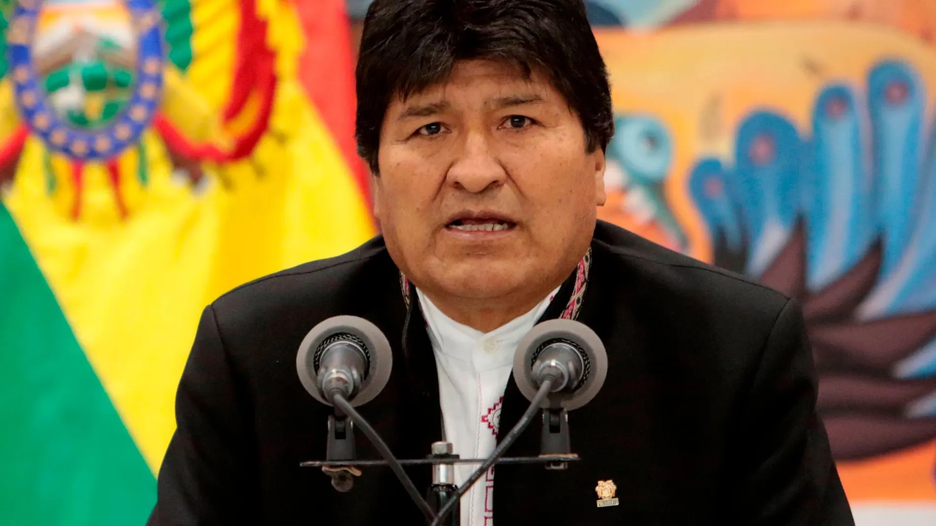 Evo Morales durante su intervención hoy en el palacio presidencial de La Casa Grande del Pueblo/Reuters